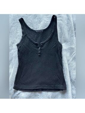 Brandy Melville Black Buttoned Tank Top
